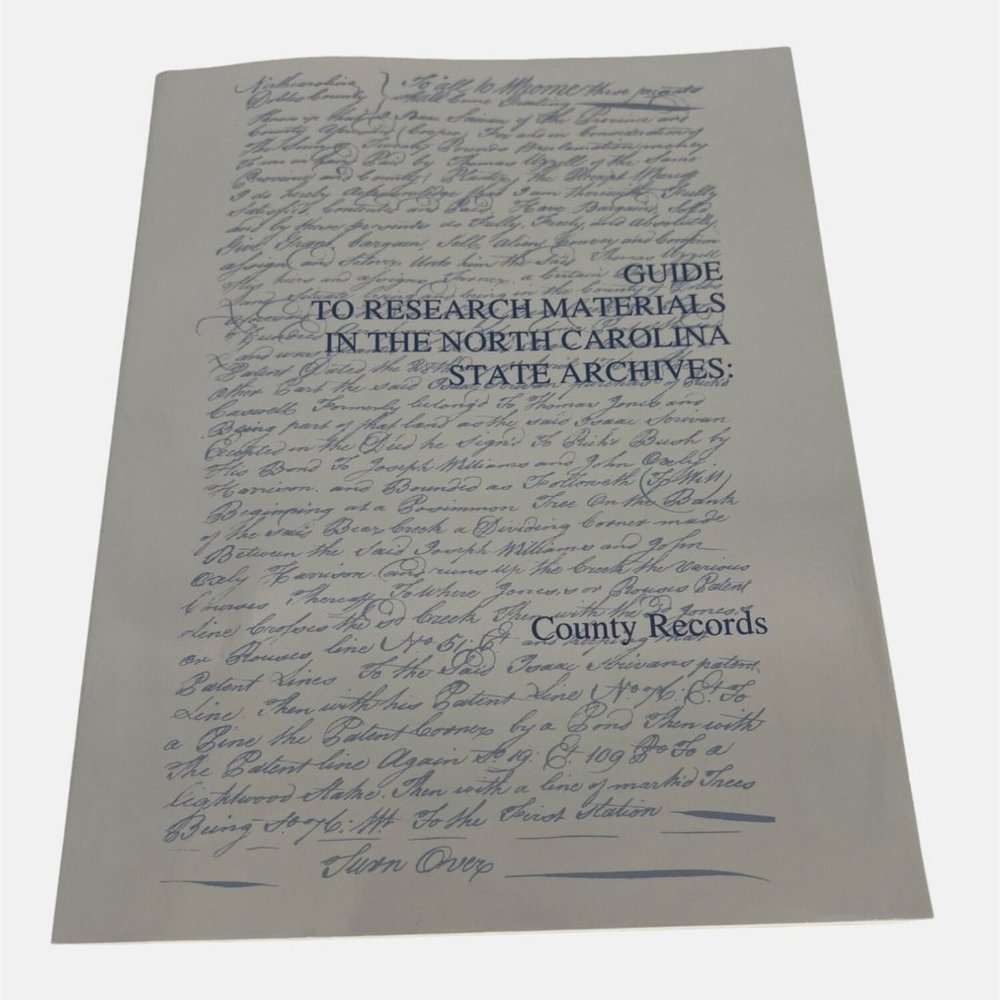 1997 Guide to Research Materials in the North Carolina State Archives Book